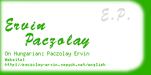 ervin paczolay business card